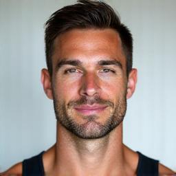 Portrait von Leo Gruber, einem fokussierten Personal Trainer