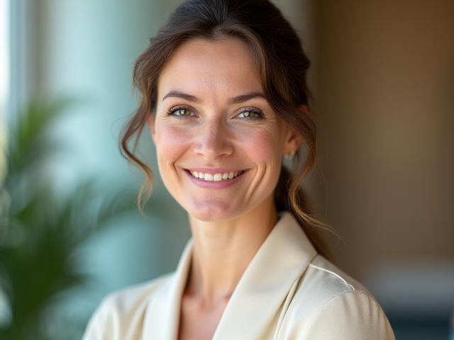 Professionelles Porträt von Sophie Bauer, Spa-Managerin